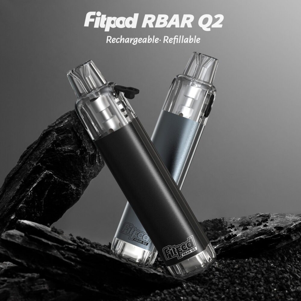 黑色+枪色场景图(1) Fitpod RBAR Q2 可重複注油一次性|拋棄式小煙 Type-C充電便攜式